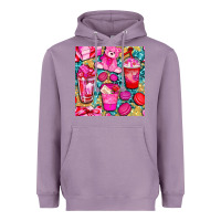 Lavender valentines day with love coffee cups  seamless pattern bbs Heavyweight Hoodie - BundleAndBundleShop