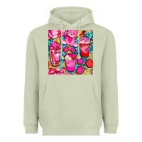 Matcha valentines day with love coffee cups  seamless pattern bbs Heavyweight Hoodie - BundleAndBundleShop