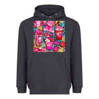 Smoke valentines day with love coffee cups  seamless pattern bbs Heavyweight Hoodie - BundleAndBundleShop