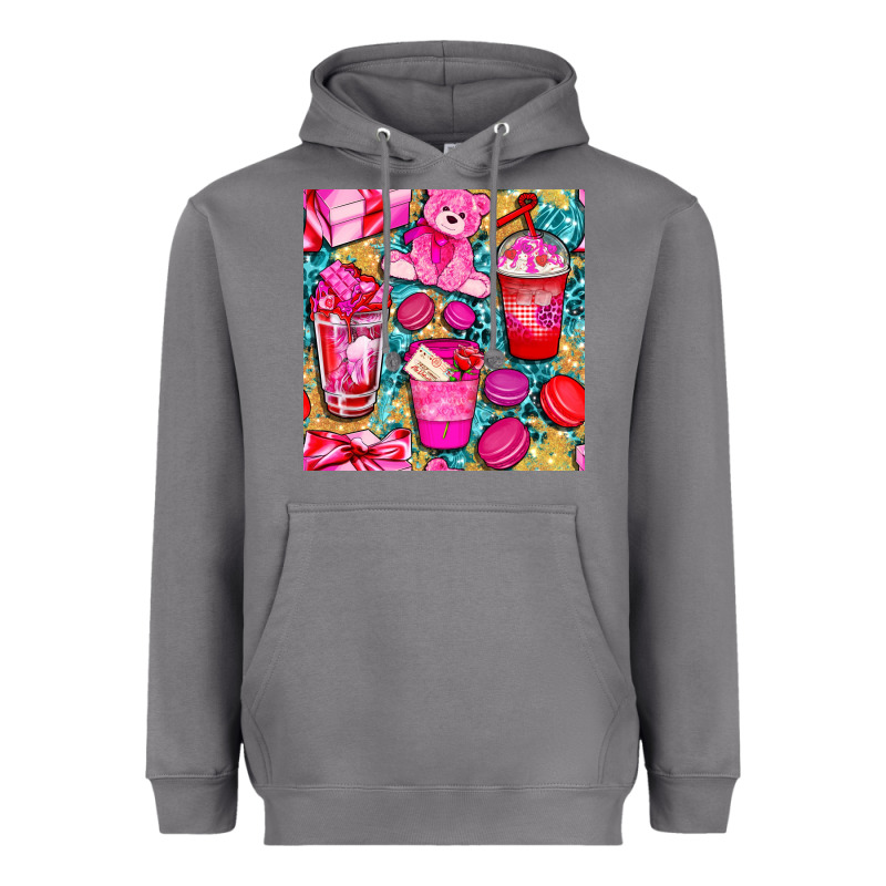 Valentines Day With Love Coffee Cups  Seamless Pattern Bbs Heavyweight Hoodie by BundleAndBundleShop | Teevron