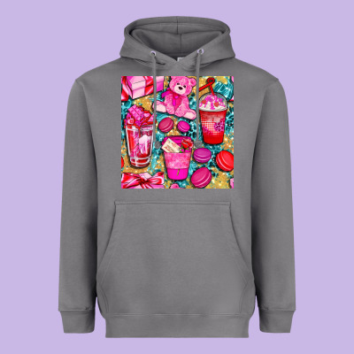 Valentines Day With Love Coffee Cups  Seamless Pattern Bbs Heavyweight Hoodie Designed By Bundleandbundleshop