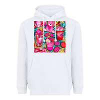 White valentines day with love coffee cups  seamless pattern bbs Heavyweight Hoodie - BundleAndBundleShop