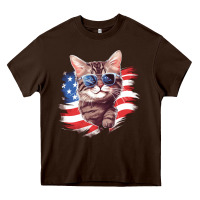 Chocolate Brown cat2 Heavy Core Tee - Unal Design