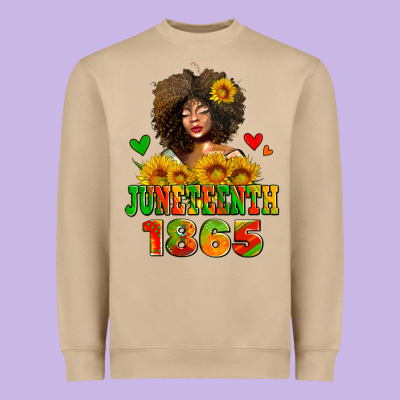 Afro Woman Juneteenth 1865 Heavyweight Sweatshirt Designed By Adodesignshop