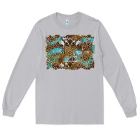 Moon Dust western leopards and turquoise with cowhide background Long Sleeve Tee - Artiststas