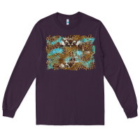 Plum western leopards and turquoise with cowhide background Long Sleeve Tee - Artiststas