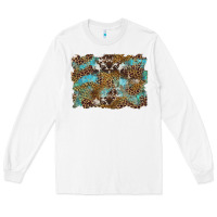 White western leopards and turquoise with cowhide background Long Sleeve Tee - Artiststas