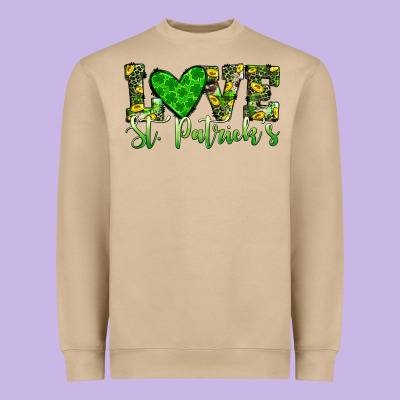 Love St Patrick S Heart Heavyweight Sweatshirt Designed By Jahusdesignshop
