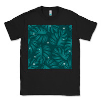 Black Tropical  Leaves Seamless Pattern Classic Tee - BundleAndBundleShop