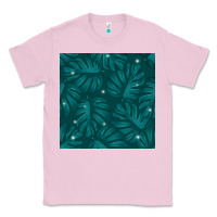 Bubblegum Pink Tropical  Leaves Seamless Pattern Classic Tee - BundleAndBundleShop