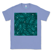 Colony Blue Tropical  Leaves Seamless Pattern Classic Tee - BundleAndBundleShop