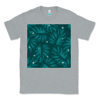 Heather Grey Tropical  Leaves Seamless Pattern Classic Tee - BundleAndBundleShop