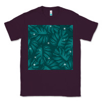 Plum Tropical  Leaves Seamless Pattern Classic Tee - BundleAndBundleShop