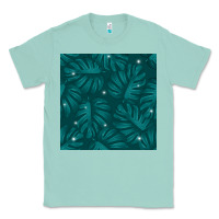 Seafoam Tropical  Leaves Seamless Pattern Classic Tee - BundleAndBundleShop