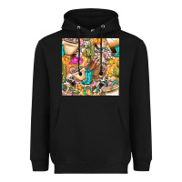 Black western cowgirl coffee cup with cowhide seamless pattern bbs Heavyweight Hoodie - BundleAndBundleShop