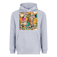 Heather Grey western cowgirl coffee cup with cowhide seamless pattern bbs Heavyweight Hoodie - BundleAndBundleShop