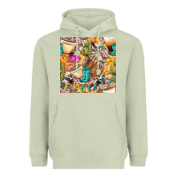 Matcha western cowgirl coffee cup with cowhide seamless pattern bbs Heavyweight Hoodie - BundleAndBundleShop