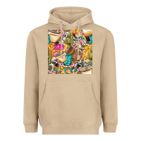 Mushroom western cowgirl coffee cup with cowhide seamless pattern bbs Heavyweight Hoodie - BundleAndBundleShop