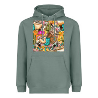 Sage western cowgirl coffee cup with cowhide seamless pattern bbs Heavyweight Hoodie - BundleAndBundleShop