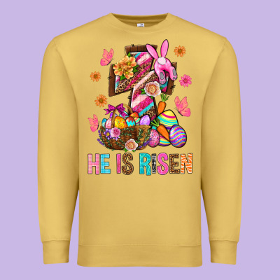 He Is Risen Easter Premium Sweatshirt Designed By Bundleandbundleshop