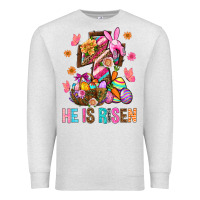 Oatmeal Heather He Is Risen Easter Premium Sweatshirt - BundleAndBundleShop