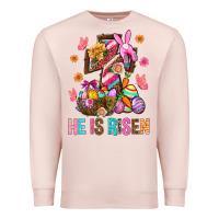 Pale Pink He Is Risen Easter Premium Sweatshirt - BundleAndBundleShop