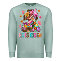 Seafoam He Is Risen Easter Premium Sweatshirt - BundleAndBundleShop