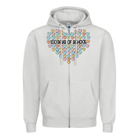 Dove Grey 100 days of school Zipper Hoodie - MaliasSmallBusiness