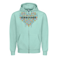 Seafoam 100 days of school Zipper Hoodie - MaliasSmallBusiness