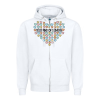 White 100 days of school Zipper Hoodie - MaliasSmallBusiness