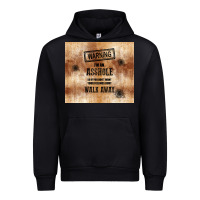 Black warning i'm an asshole with rusty background Urban Hoodie - TumblerDesignByShophia