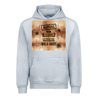 Heather Grey warning i'm an asshole with rusty background Urban Hoodie - TumblerDesignByShophia