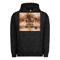 Pigment Black warning i'm an asshole with rusty background Urban Hoodie - TumblerDesignByShophia