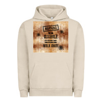 Pigment French Oak warning i'm an asshole with rusty background Urban Hoodie - TumblerDesignByShophia