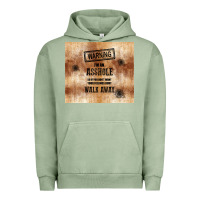 Pigment Oil Green warning i'm an asshole with rusty background Urban Hoodie - TumblerDesignByShophia