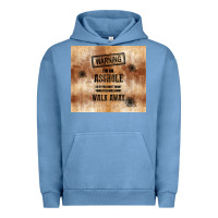 Pigment Pebble Blue warning i'm an asshole with rusty background Urban Hoodie - TumblerDesignByShophia