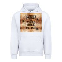 White warning i'm an asshole with rusty background Urban Hoodie - TumblerDesignByShophia
