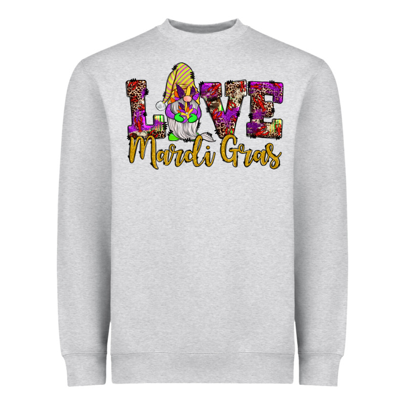 Love Mardi Gras Gnome Heavyweight Sweatshirt by JahusDesignShop | Teevron