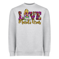 Heather Grey love mardi gras gnome Heavyweight Sweatshirt - JahusDesignShop