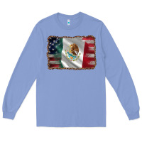 Colony Blue mexico flag and usa flag Long Sleeve Tee - AdoDesignShop