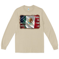 Mushroom mexico flag and usa flag Long Sleeve Tee - AdoDesignShop