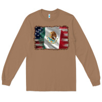 Toasted Coconut mexico flag and usa flag Long Sleeve Tee - AdoDesignShop