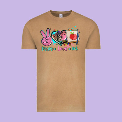 Peace Love Art   Ado Vintage Tee Designed By Adodesignshop