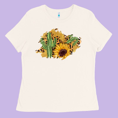 Cactus Leopard Sunflower Glitter  Patch Ladies Tee Designed By Adodesignshop
