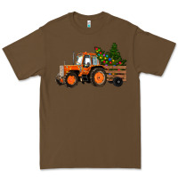 Cacao Christmas Orange Farm Tractor Premium Tee - RanaPortraitStore