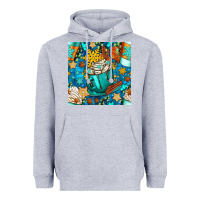 Heather Grey winter coffee cups and snow with plaid seamless pattern bbs Heavyweight Hoodie - BundleAndBundleShop
