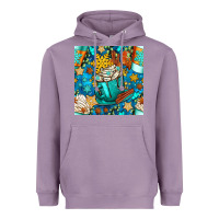 Lavender winter coffee cups and snow with plaid seamless pattern bbs Heavyweight Hoodie - BundleAndBundleShop
