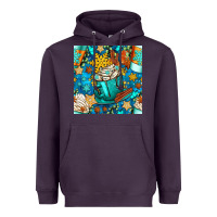 Plum winter coffee cups and snow with plaid seamless pattern bbs Heavyweight Hoodie - BundleAndBundleShop
