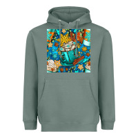 Sage winter coffee cups and snow with plaid seamless pattern bbs Heavyweight Hoodie - BundleAndBundleShop
