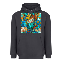 Smoke winter coffee cups and snow with plaid seamless pattern bbs Heavyweight Hoodie - BundleAndBundleShop